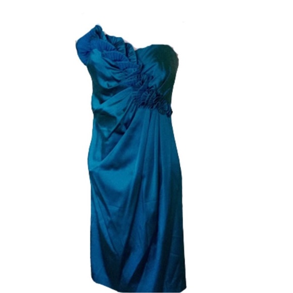 VINTAGE Green Cocktail Party Strapless Dress Size 6 - Picture 2 of 3